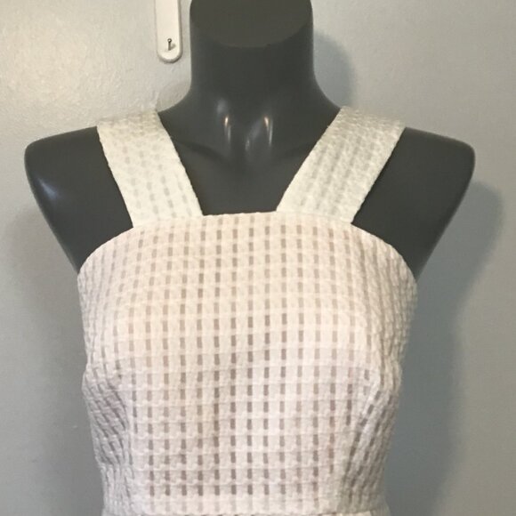 Maeve Basket Weave Peplum Pleated Sleeveless Halter Top  Size 4 - Picture 2 of 12